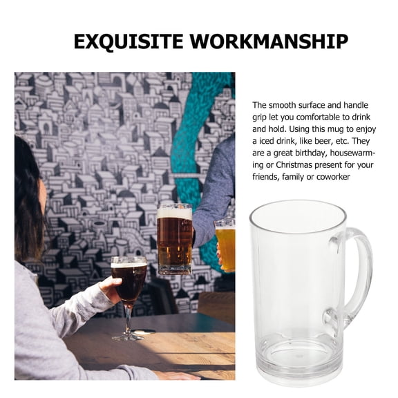 SOPOTUTU Plastic Clear Glass Mug Bar 1Set 3.34X3.34X5.97in