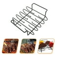 thumbnail image 1 of SOPOTUTU Compact Black Rib Rack for Barbecue Grilling, Outdoor Cooking Accessory, and Space-Saving Design, 1 of 8