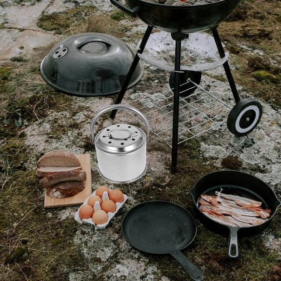 SOPOTUTU 1Set Multifunctional Camping Grill Stove and Fire Pit with Lid