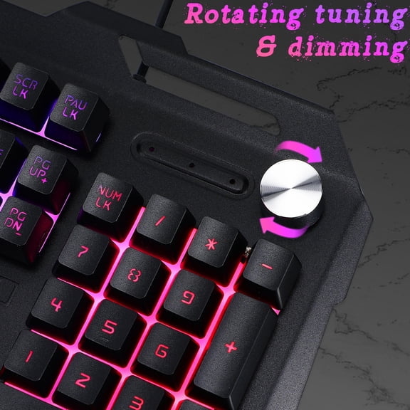SOPOTUTU Gaming Mechanical Keyboard and Mouse, Black, Metal Panel, Comfortable, Dual-Color Backlight