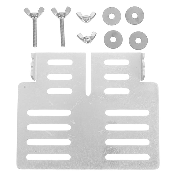 SOPOTUTU 1Set Plated Silver Stainless Steel Fireplace Fan Mounting Bracket with Adjustable Design for Optimal Heat