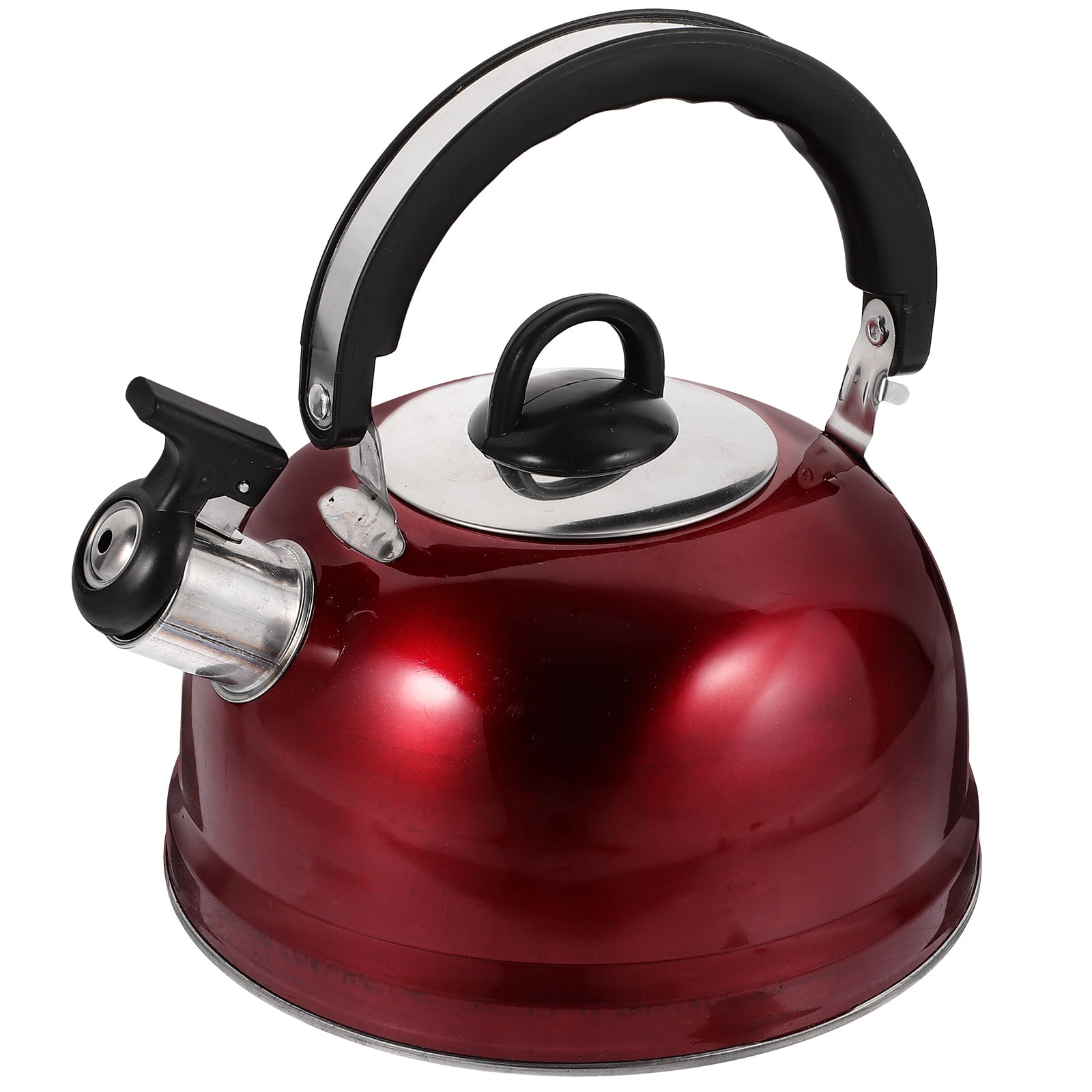 SOPOTUTU 1Set Whistling Kettle Stovetop Hemispherical Red Boiling Water ...