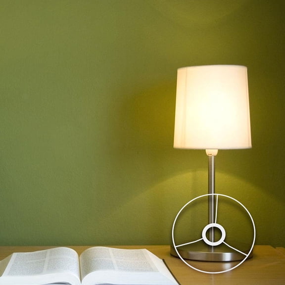 SOPOTUTU 2Pairs Vintage Round White Metal Lamp Shade Frame with E27 Base for Table and Floor Lamps