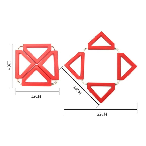 SOPOTUTU Hot Pads Trivet Mat, Foldable Non- Kitchen Pot Holders, 2 Pieces Red