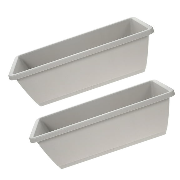 SOPOTUTU 2 Sets Vegetable Flowerpot Resin Rectangular Planter Decor Courtyard Light Grey