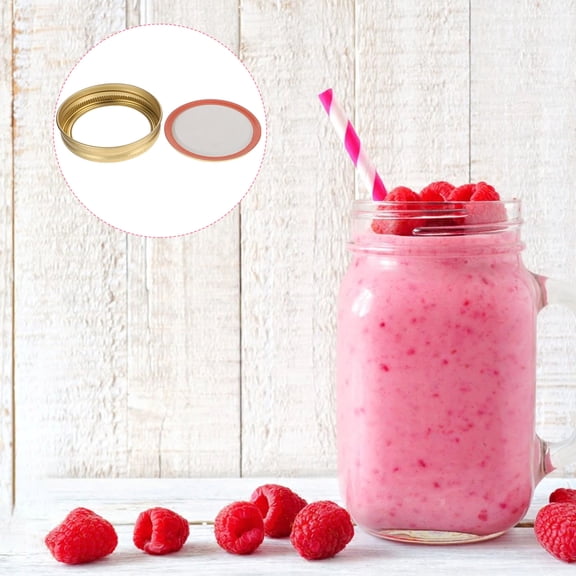 SOPOTUTU 20Sets Leak Proof Jars Lids with Golden Tinplate for Sealing Regular Mouth Canning Jars