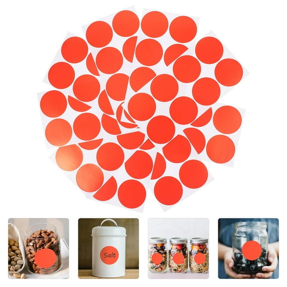 SOPOTUTU Red Round Adhesive Dot Stickers, 160 Pcs PVC Label Dots for Organizing, Crafting, Coding, Office and School Use