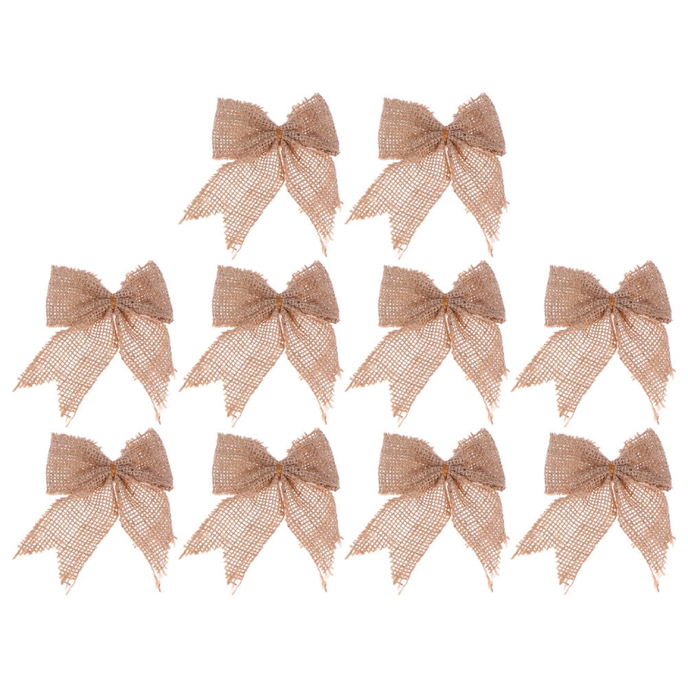 SOPOTUTU 20pcs Khaki Linen Christmas Tree Decoration Bows - Walmart.com