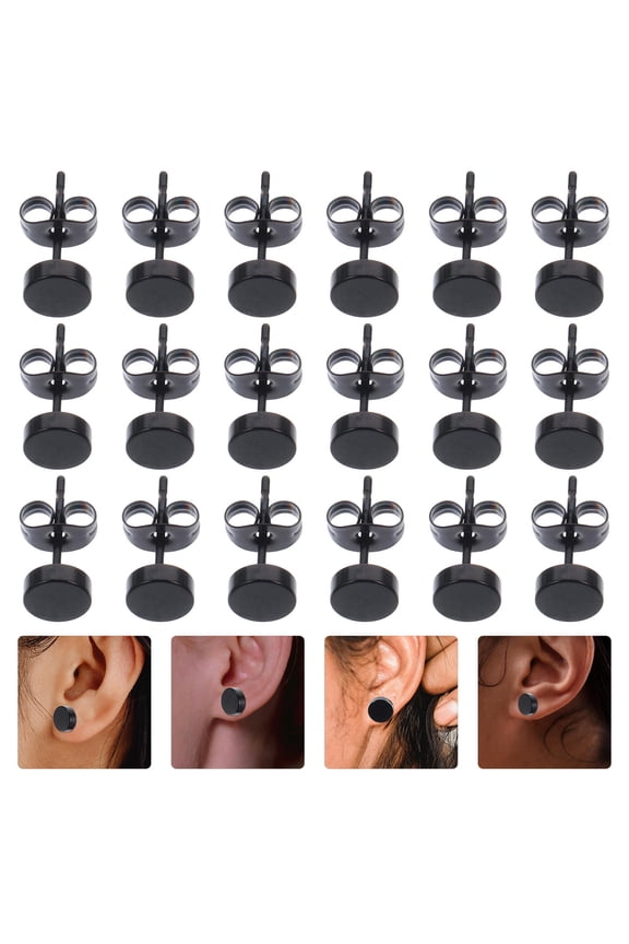 Stylish Round Titanium Steel Earrings Lightweight Safe for Daily Wear 20Pcs