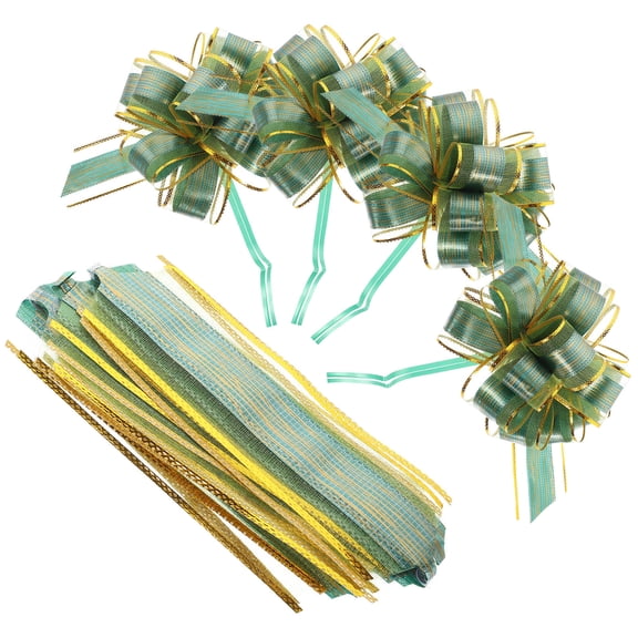 SOPOTUTU 20Pcs Green Pull Bow Knots for Wrapping, Present Boxes, Wedding Decorations, Party Favors, and Craft Supplies
