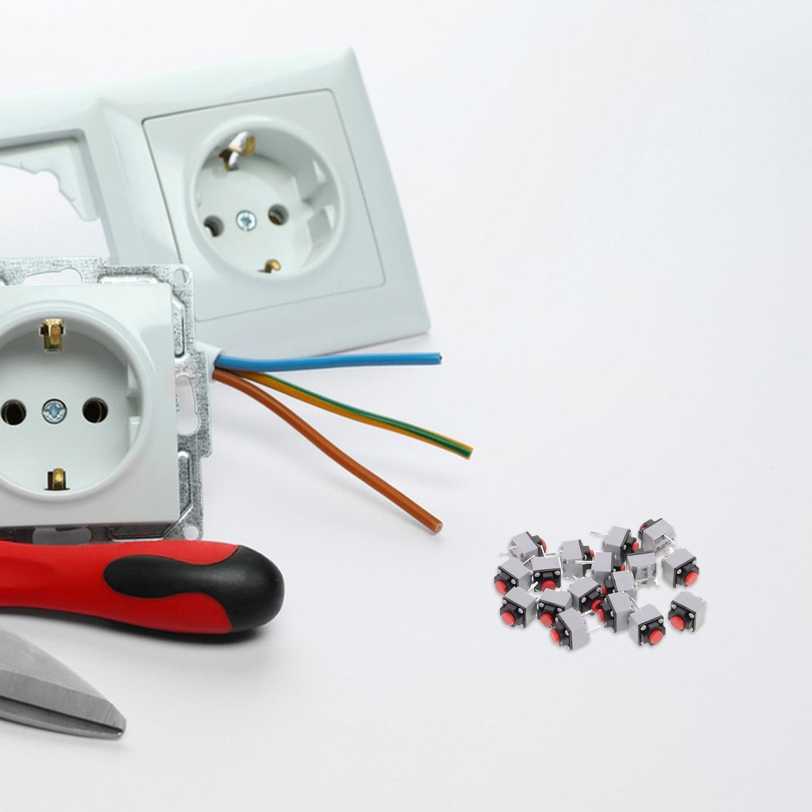 SOPOTUTU 20Set Micro Pushbutton Switch Quiet Button Plastic Multi ...