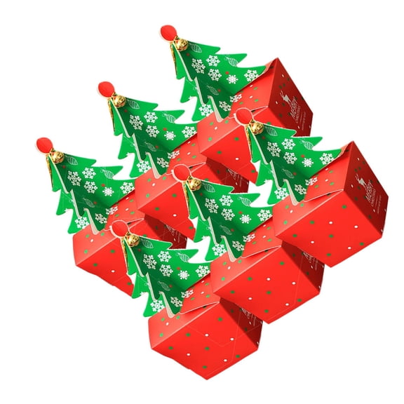 SOPOTUTU christmas candy box Small Red With Bell Favor Containers 20 Pcs
