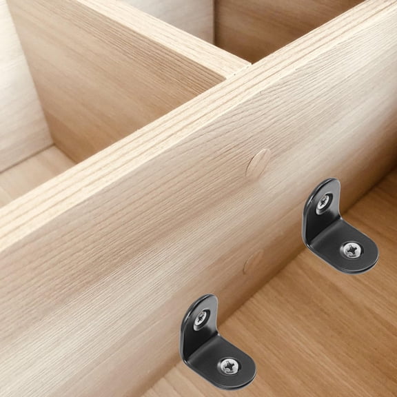 SOPOTUTU 24Pcs Black L Brackets for Wood Strong Corner Braces for Furniture and Shelves