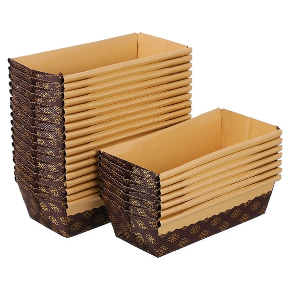 SOPOTUTU 25pcs Baking Paper Pans Boat-shaped Toast Plates Paper Non-stick for Home Cooks