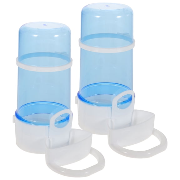 SOPOTUTU 2Pcs Blue Automatic Pet Feeder with Drinking Bowl for Hamsters Rabbits and Small Pets