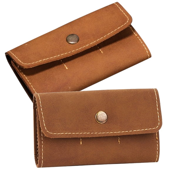 SOPOTUTU Durable Brown PU Card Keeper 6 Slots Easy to Carry for Packaging 2Pcs