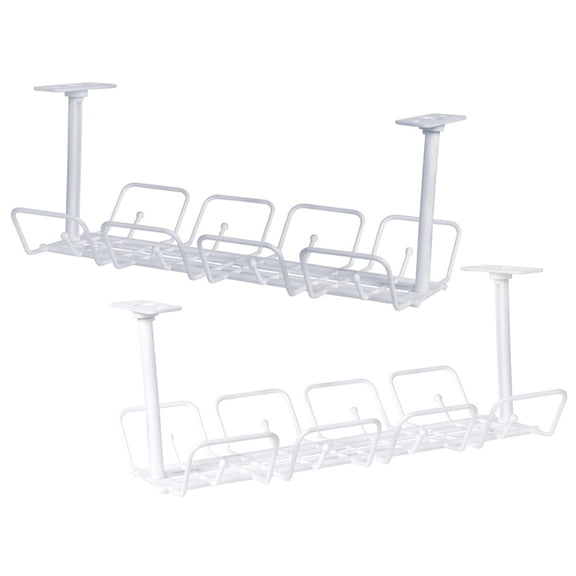 SOPOTUTU 2Pcs Desk Cable Organizer Plastic Grey with Compact Design for Adults