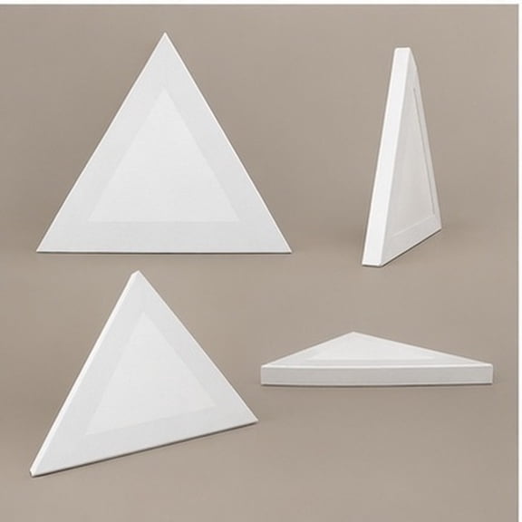 SOPOTUTU 2Pcs Canvas for Wall Art White Triangle Frame with Smooth Painting Surface and Cotton Canvas Fabric