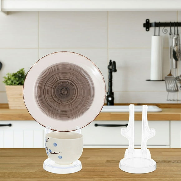 SOPOTUTU 2Pcs Clear Tea Display Stand for Home and Restaurant Use 6.29X5.50X3.14IN