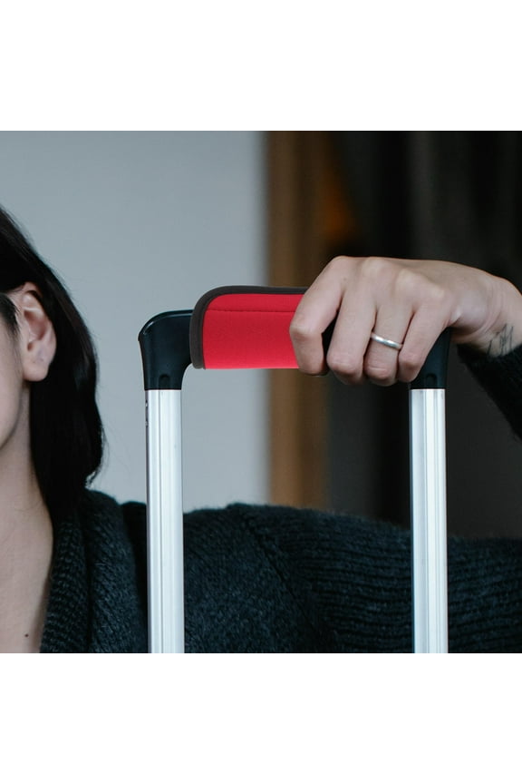 2Pcs Dark Red Luggage Handle Wrap Neoprene for Frequent Travelers Use