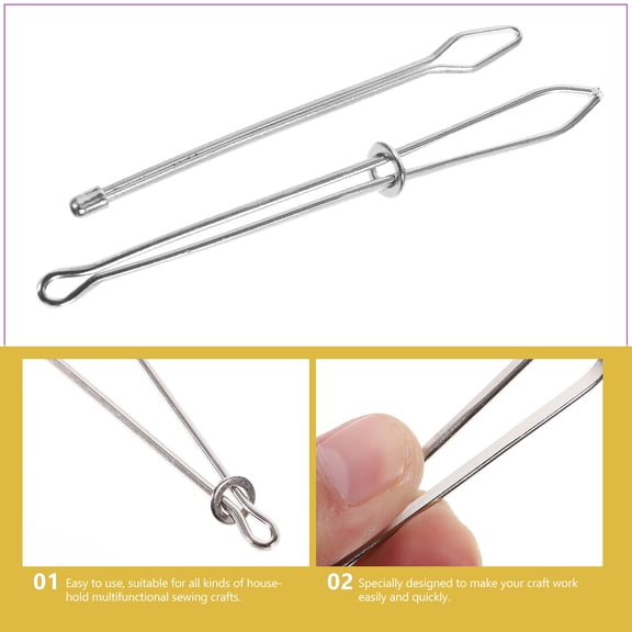 SOPOTUTU 2Pcs Thread Guide Sewing Needle Inserter Plated Silver Durable Threading Apparatus for Sewing Use