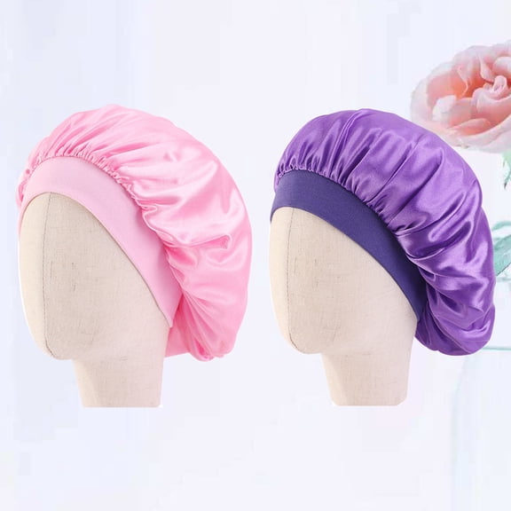 SOPOTUTU 2Pcs Hair Wrap for Sleeping Satin Elastic Design Head Cover for Trip Everyone