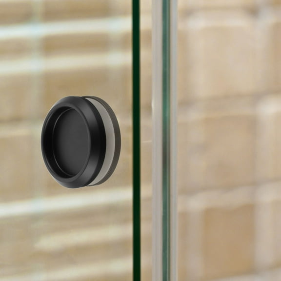 SOPOTUTU 2-Pack Black Stainless Steel Shower Door Handles Double Sided Round Knobs for Glass Doors and Easy to Install