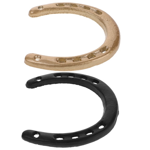 SOPOTUTU 2Pcs Cast Iron Horseshoe Wall Decor Metal Hanging Ornament for Home and Office