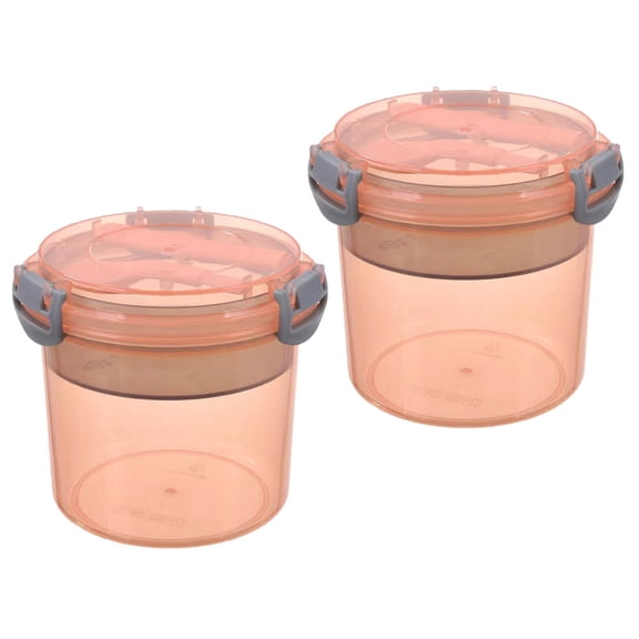 SOPOTUTU  2pcs Oatmeal Cups with Lid Round Tight Seal PP Food Storage Containers