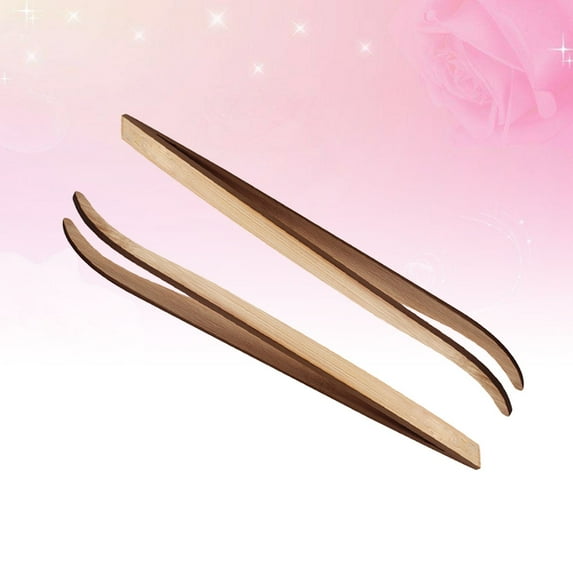 SOPOTUTU Reptile Feeding Tweezers Set, 2 Pcs Khaki Wood Clamp for Precise, Comfortable Handling and Easy Feeding