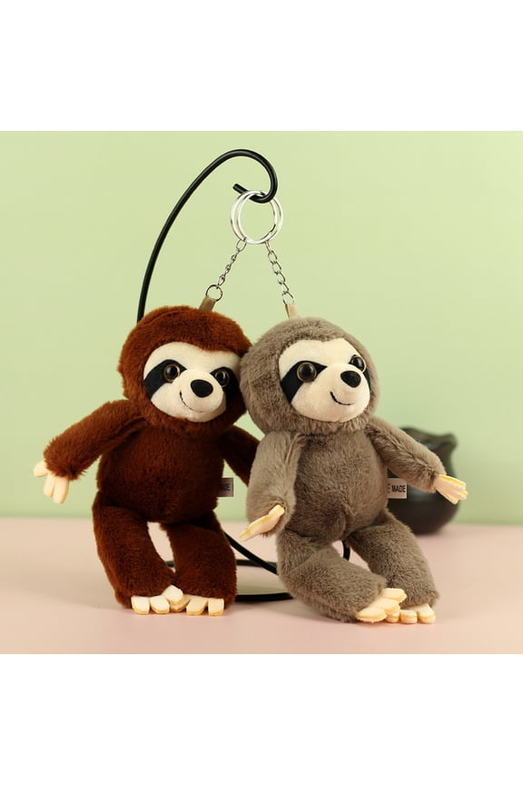2-Pack Sloth Plush Keychain Charms, Assorted Colors, Stress Relief Bag Pendants for Keys, Phones, Backpacks,