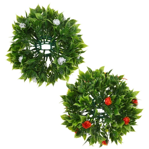 SOPOTUTU Hanging Topiary Decorative Plastic Sphere Multi- of 2 No Watering Needed Indoor Outdoor