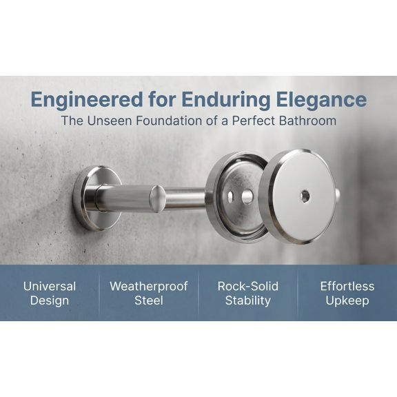 SOPOTUTU Stainless Steel Towel Bar Base Plate Plated Silver Bathroom Hardware Secure Fixation
