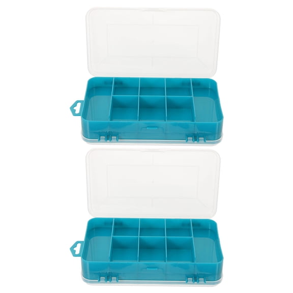 SOPOTUTU 2- Plastic Compartment Storage Box for Small Parts Jewelry Workbench Organization