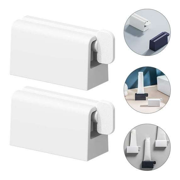 SOPOTUTU 2Pcs Plastic Toothpaste Squeezer Manual Dispenser White for Bathroom Accessories