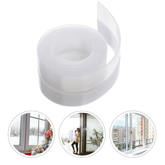SOPOTUTU 2-Pack Weatherproof Door Seal Strips with Transparent Silicone for Winter Noise Reduction and