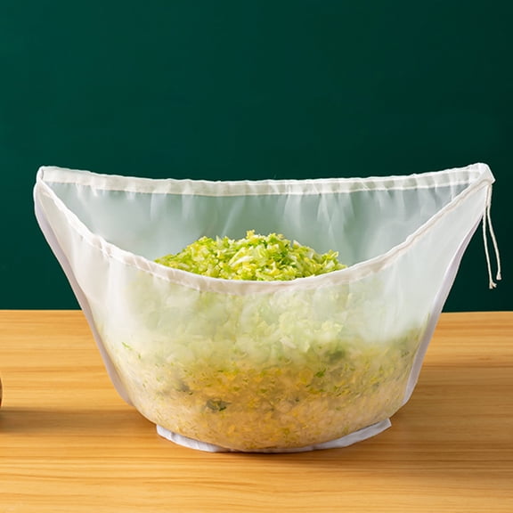 SOPOTUTU 2-Pack White Nylon Mesh Strainer Bags Reusable Filters for Kitchen Brewing, Cooking, and Filtering