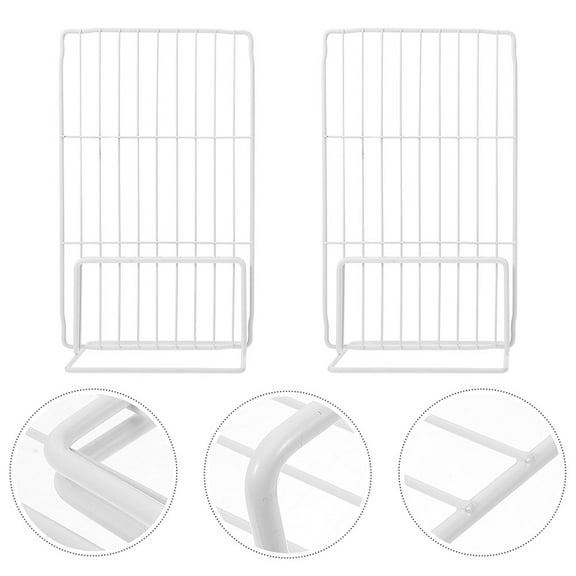 SOPOTUTU Refrigerator Organizer Set, 2 Pieces White Iron Material Storage Cage for Kitchen and Fridge