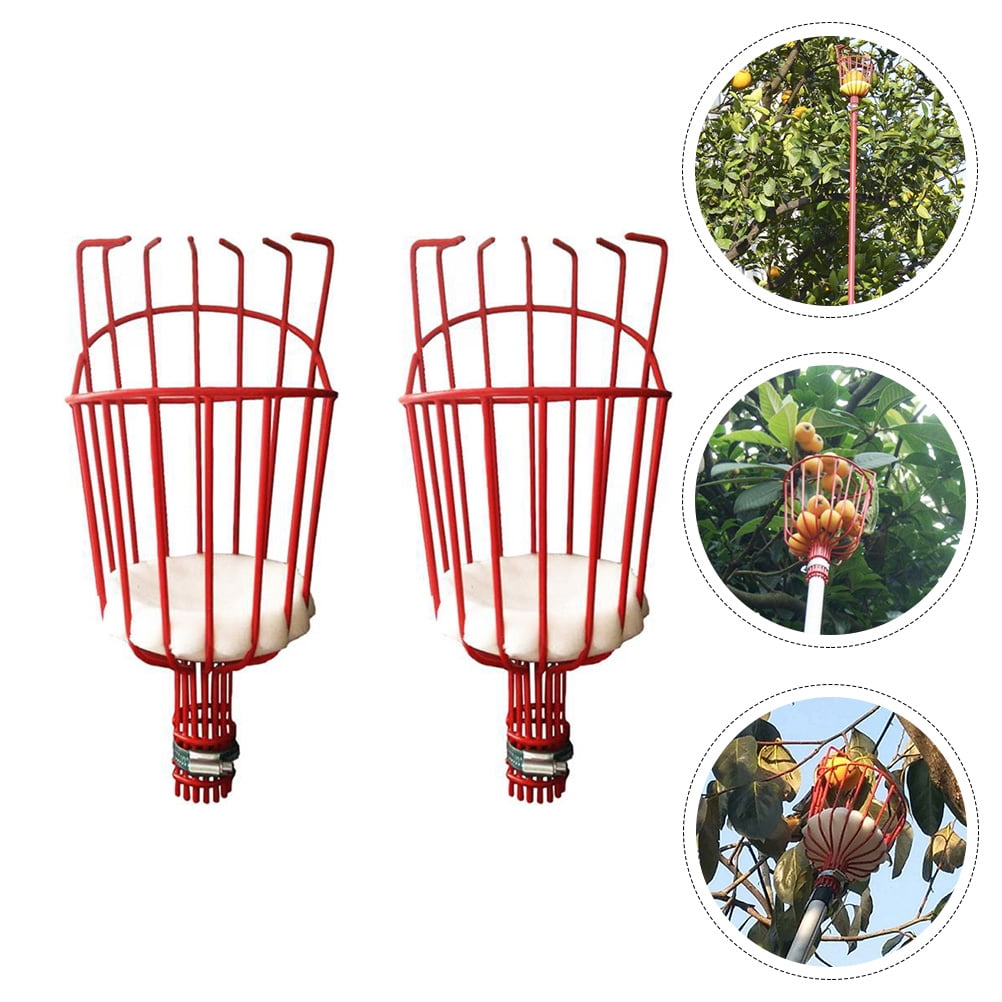 Rbg Catching Device SOPOTUTU 2Set Red Iron Fruit Catching Device Slim for Safe Gardening ...