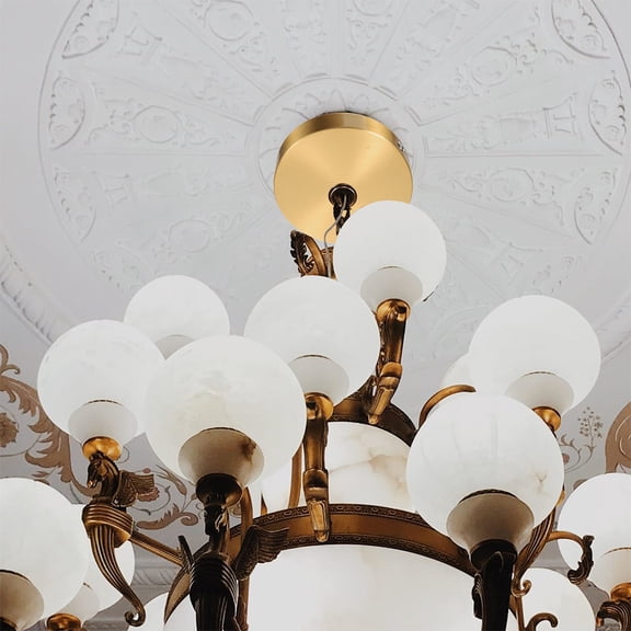 SOPOTUTU 2Pcs Durable Brass Ceiling Fan Mounting Plate for Pendant Light Fixtures