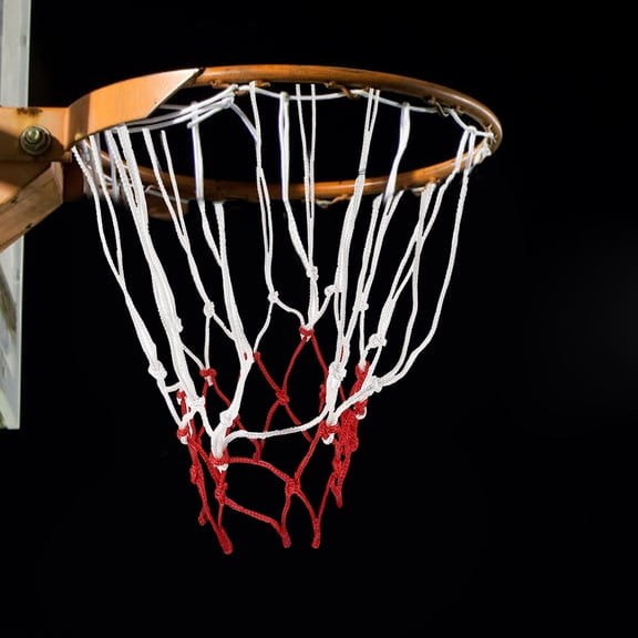 SOPOTUTU Portable Tennis Net Set with Polyester Mesh, Anti- Design for Indoor and Outdoor Use, Includes 2 Standard Basketball Rim Nets