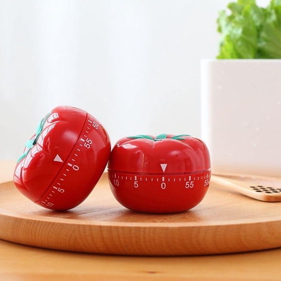 SOPOTUTU 2Pcs Mechanical Red Kitchen Timer Manual Countdown Tool for Cooking