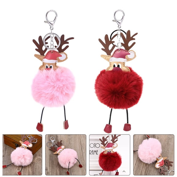 SOPOTUTU 2-Piece Cute Keychain Set in Assorted Colors, Charm and Stylish Accessory for Keys and Bags