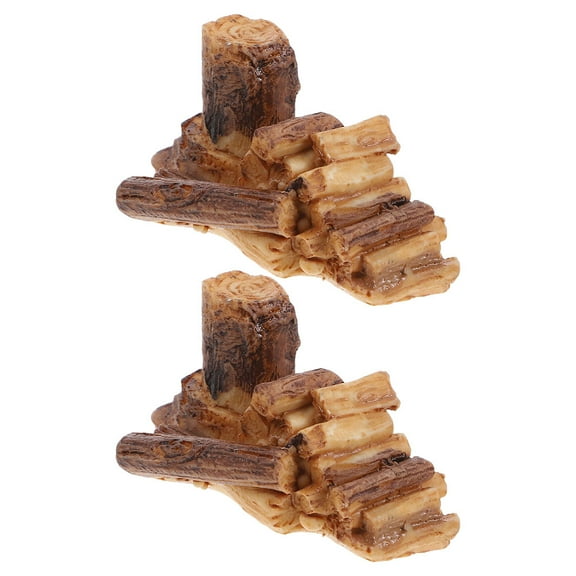 SOPOTUTU Miniature Firewood Logs Set of 2 for Dollhouse Decoration, Landscape Accessories for Realistic Scenes