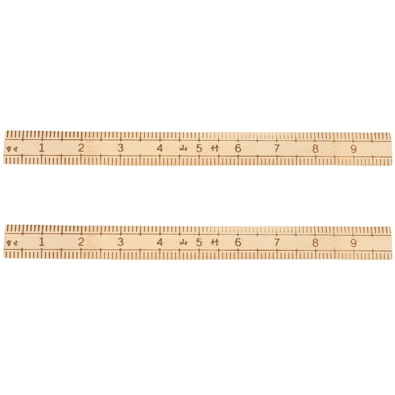 SOPOTUTU 2Pcs Multi Use Wood Sewing Ruler Tool for Fabric Cutting and Craft Measurement