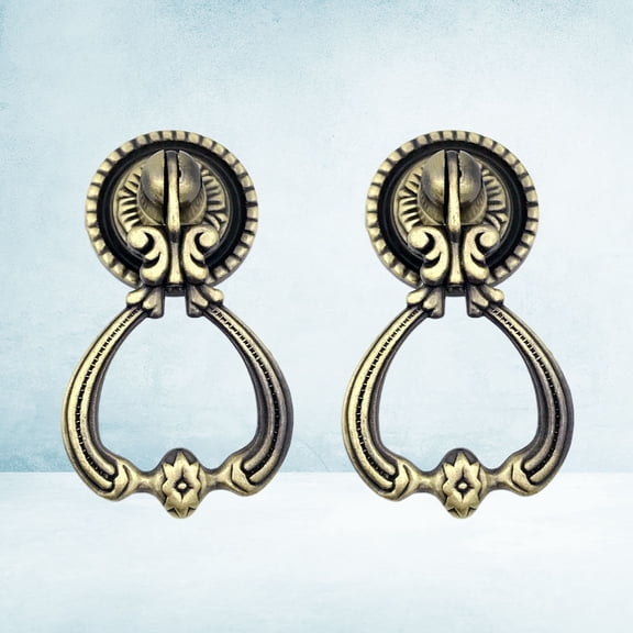 SOPOTUTU Dresser Hardware Round Ring Knobs Zinc Alloy 2Pcs