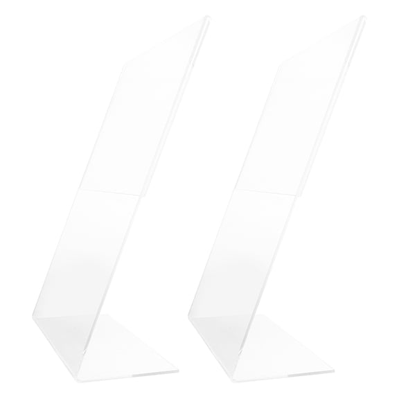 SOPOTUTU 2Pcs Transparent Acrylic Display Stands for Tabletop Use with Slanted Design for Clear Visibility