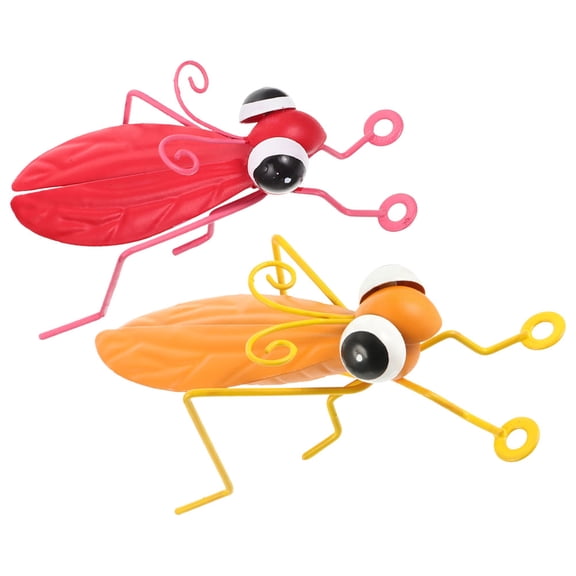 SOPOTUTU Garden Iron Decoration Imitation Grasshopper Assorted Color 2Pcs