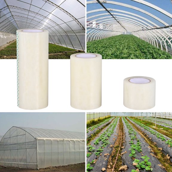 SOPOTUTU 3 Rolls Greenhouse Repair Tape, Transparent Poly Film Adhesive for Plastic Covering