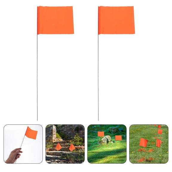 SOPOTUTU Orange PVC and Steel Wire Signal Flags for Decoration and Marking